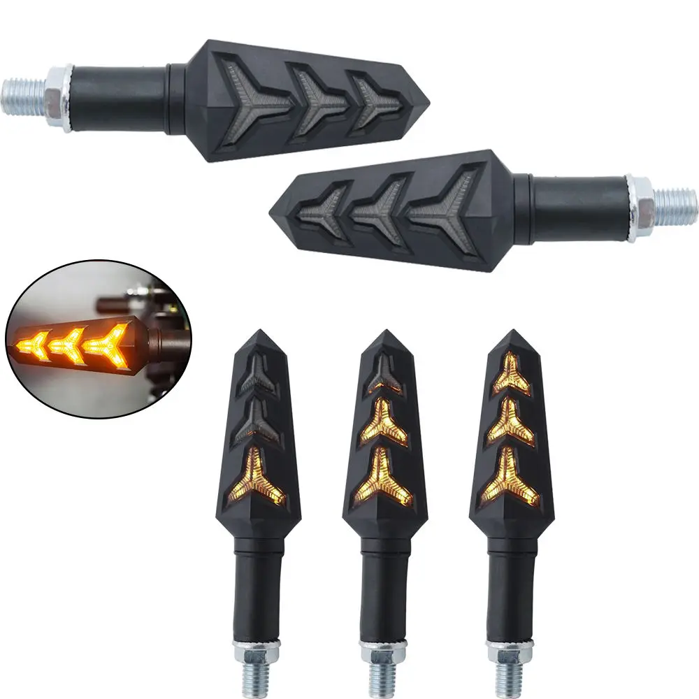 

Universal LED Turn Signal Motorcycle Light Flowing Flashing Motorcycle Indicator Blinker Signal Lamp Fog Lights For Motorbikes