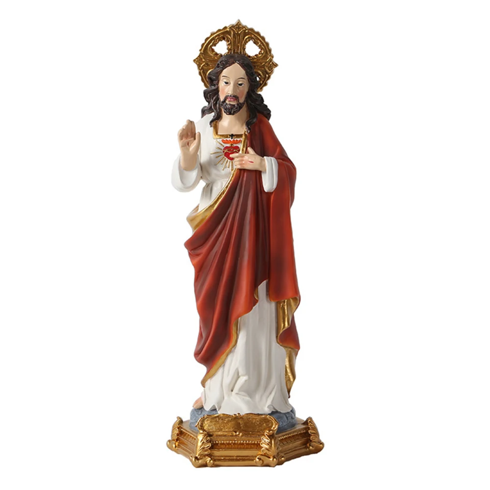 Model Statue Of The Sacred Heart Of Jesus Idols Church Ornament Miniatures Resin Decoration Ornaments Christ Catholic Figurines