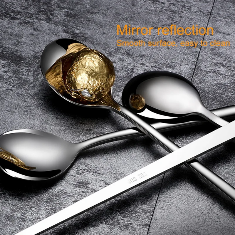 Ложка для перемешивания из нержавеющей стали чайная ложка с длинной ручкой