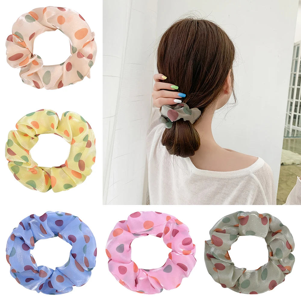 Женские резинки для волос в горошек 4 3 дюймов эластичные милый держатель