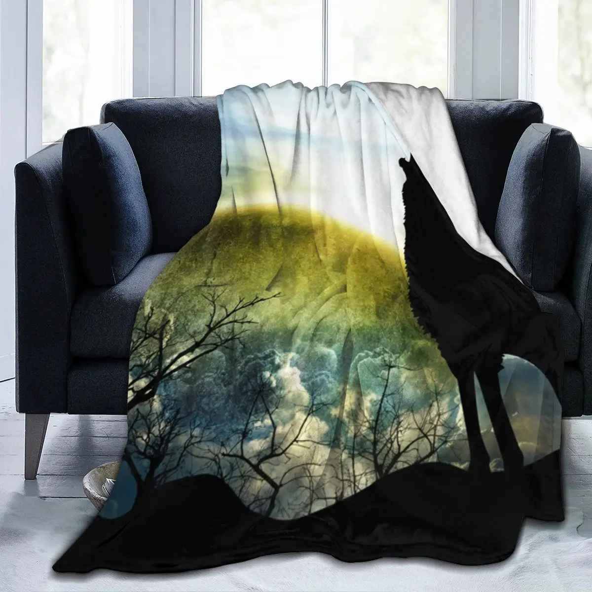 

Wild Wolf And Moon Animals Galaxy Fleece Throw Blankets For Sofa Bed Couch Dropship Wholesaling Drop ship