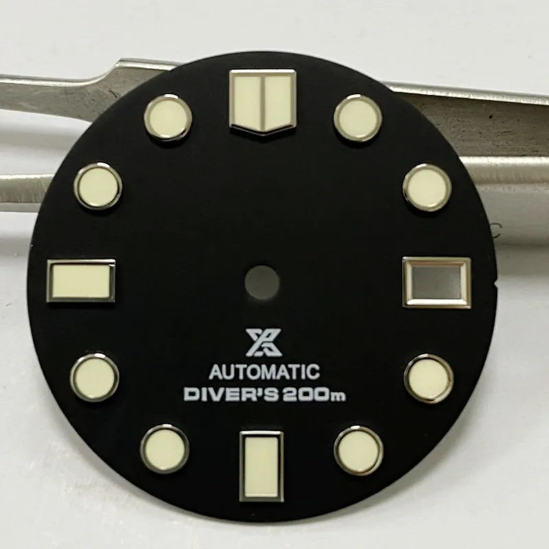 

Mod SKX007 Black Marine Master Watch Dial Super Luminous Date Window Suitable Japan NH35A Automatic Movement