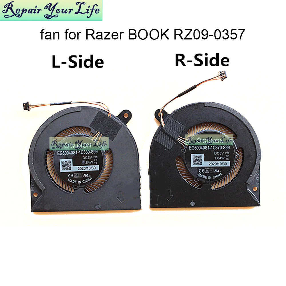 

Laptop CPU GPU Cooling graphics card fan for Razer Book 13 RZ09-0357 03571EM EG50040S1-1C330 1C370 FNJC FNJB processor 4 pin fan