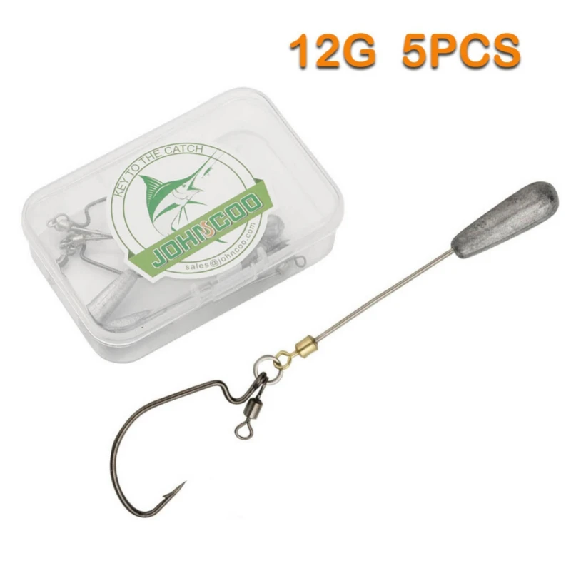 

5PSC 12g Long Plumb Weighted Drop Shot HOOK New