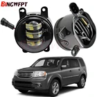 Светодиодная линза туман светильник для Honda Pilot 3.5L V6 2012 2013 2014 2015 передний бампер автомобиля противотуманные лампы дневного света светильник DRL аксессуары