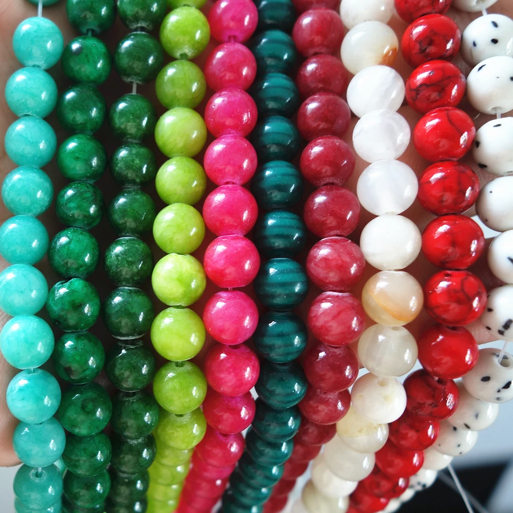 

Распродажа, 10 струн, 8 мм, красочные круглые бусины из драгоценного камня, аксессуары для браслетов 15 дюймов
