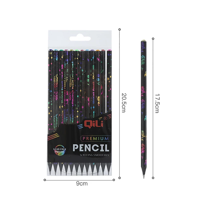 12PCS Wood Colored Pencil HB12 Diamond Round Rod Writing Children's Drawing Painting Pen Color Lead | Канцтовары для офиса и