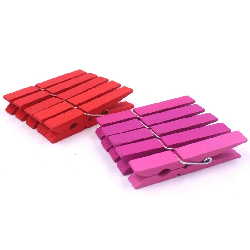 3-дюймовый большой натуральный красочные деревянные прищепки для белья печать