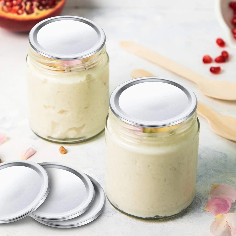 

40 Pieces Wide Mouth Jar Lids Split-Type Sealing Lids Canning Jar Caps Lids Compatible with Mason Jar,86 mm (Silver)