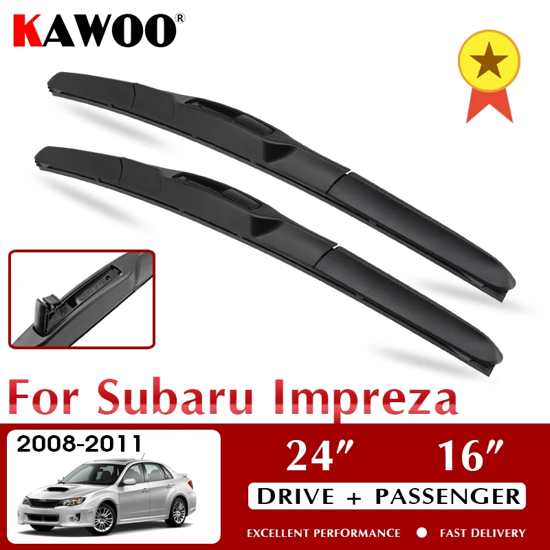 KAWOO limpiaparabrisas coche delante limpiaparabrisas para Subaru Impreza 2008-2011 parabrisas frente accesorios de ventana 24 