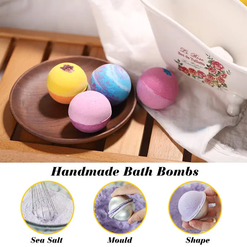

Colorful Natural Bubble Bath Bomb Gift Set Multi Scented Aromas Dry Skin Moisturize Fizzies Spa sea salt for bath