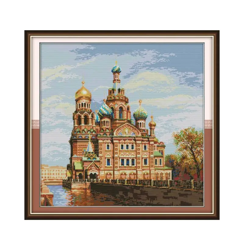 

Набор для вышивки крестиком с изображением замка, 8 шт., 14ct, 11ct