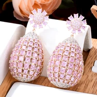soramoore cute romantic shiny cz ball pendant earrings cubic zirconia women wedding trendy earrings bijoux high quality new