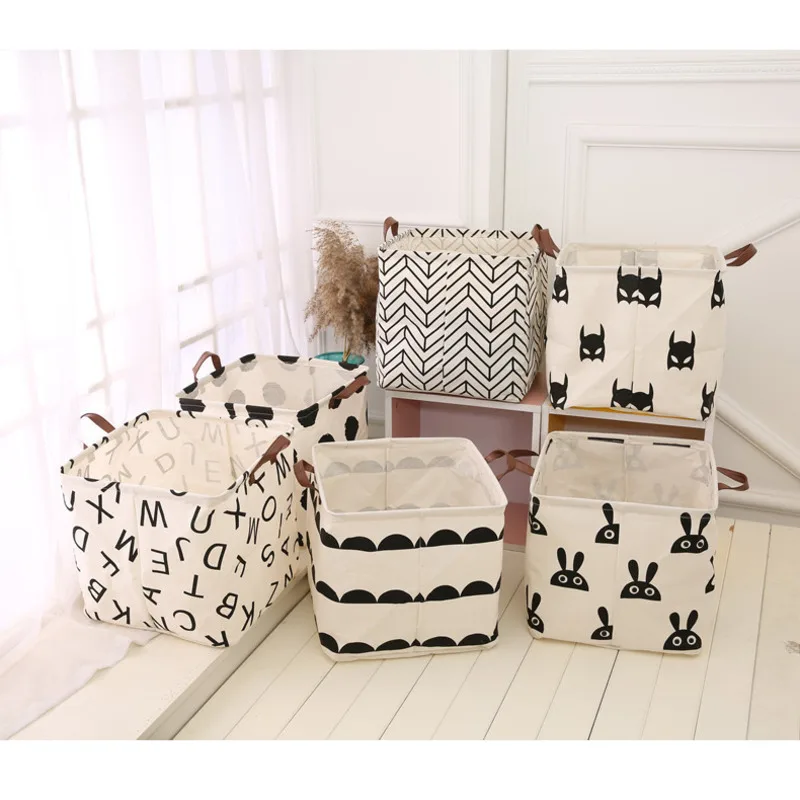 

Экологичная корзина для хранения, домашняя коробка для хранения, складной органайзер, коробка с ручками для стирки, органайзер для всякой в...