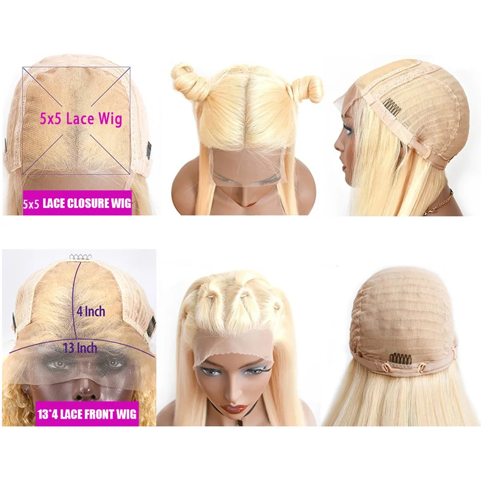 

613 Honey Blonde Lace Front Wigs 13x4 Transparent Lace Frontal Wig 613 Ombre Brazilian Straight Frontal Human Hair Wig For Women