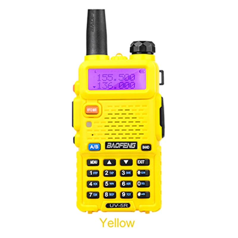 Baofeng UV-5R Двухдиапазонная рация радио двойной дисплей 136-174/400-520 МГц 5 Вт двухстороннее радио с бесплатным наушником Baofeng UV 5R - Цвет: Yellow