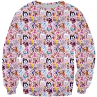 МужскаяЖенская толстовка на молнии, Повседневная Толстовка с капюшоном Лиза Фрэнк, Мультяшные животные, коллаж, 2021