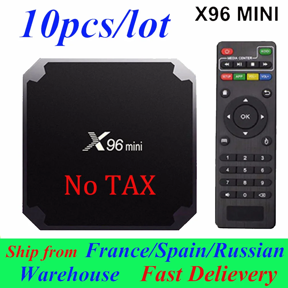 10 шт./лот X96mini Смарт ТВ приставка X96 Мини Android 7,1 2 ГБ/16 ГБ Amlogic S905W Четырехъядерный 4K 30tps 2,4 ГГц WiFi приставка телеприставка
