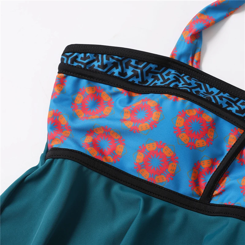 Новинка 2020 цветочный лоскутный купальник женский пляжный с открытой спиной