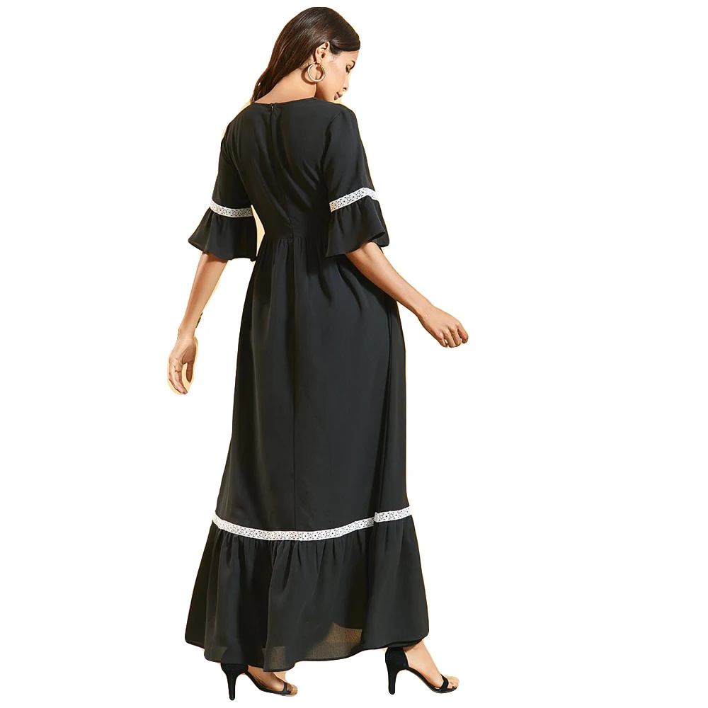 Мусульманское платье макси Рамадан с вышивкой мусульманский халат абайя кафтан