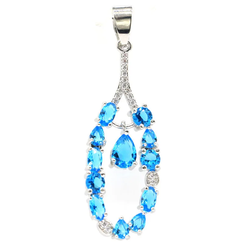 49x15 мм класса люкс длинное платье европейский дизайн создан Париж голубой топаз