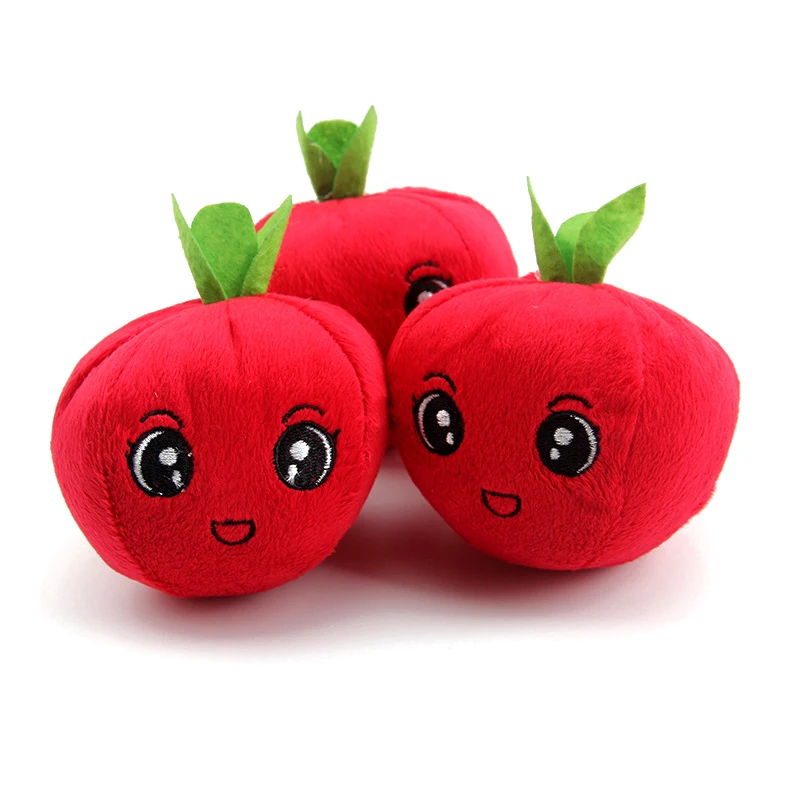 Плюшевые набивные детские игрушки пищалка плюшевые звук фрукты овощи арбуз