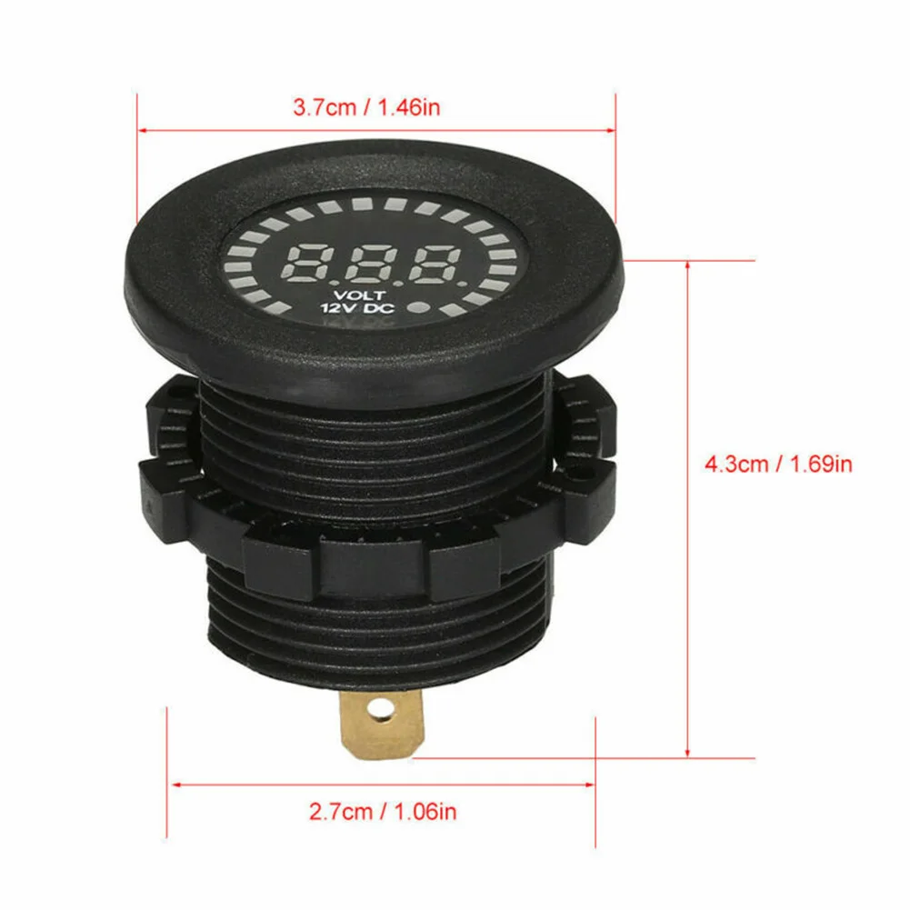 

DC12V LED Panel Digital Voltage Voltmeter PA66 Material Volt Meter Display IP65 Waterproof Motorcycle Car Universal