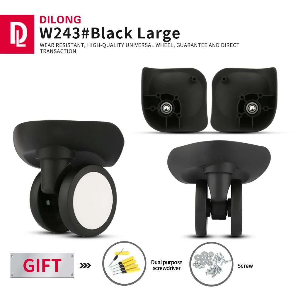 

DILONG W243 Luggage Trolley Case Wheel Accessories Universal Roller Password Box Suitcase Caster Replacement Repair Wheels