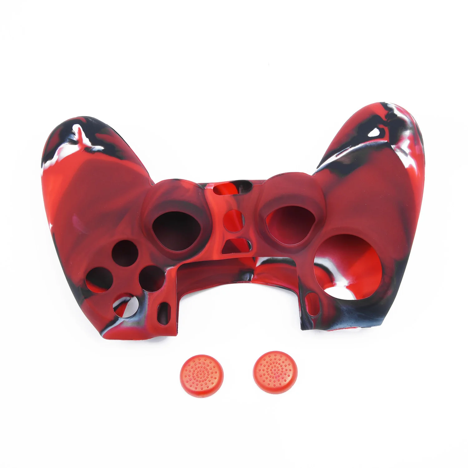 Камуфляжный силиконовый чехол-накладка + 2 джойстика для PlayStation 4 контроллер