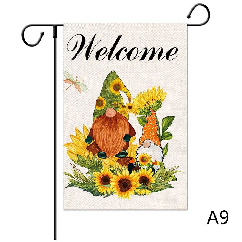 

Summer Lemon Welcome Flag Double Sides Garden Yard linen Flags Flax Banner Party Flags Decor