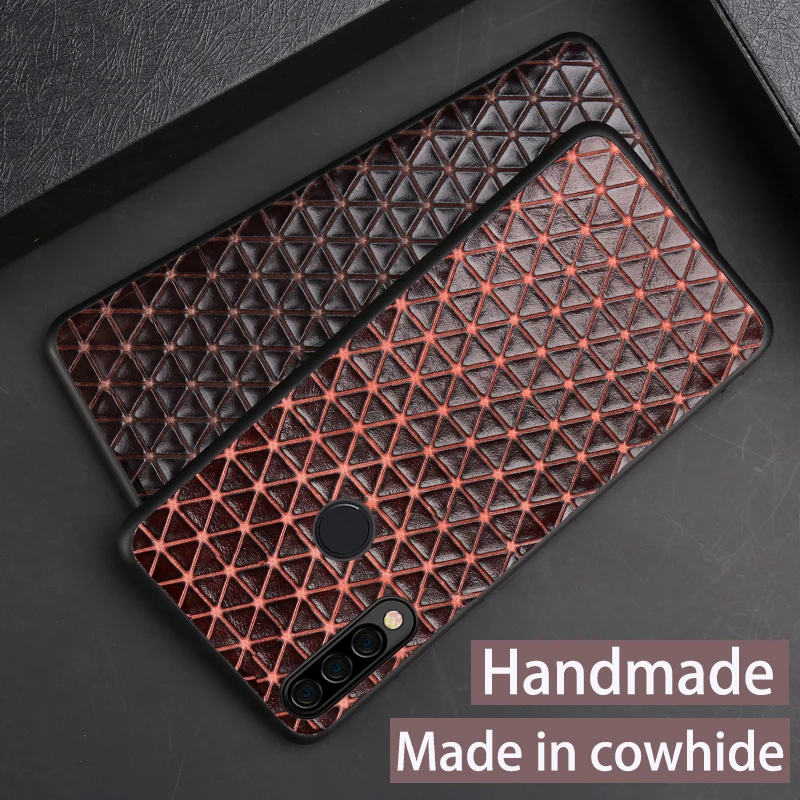 Высококлассный мужской чехол из натуральной кожи для телефона Huawei P40lite воловьей