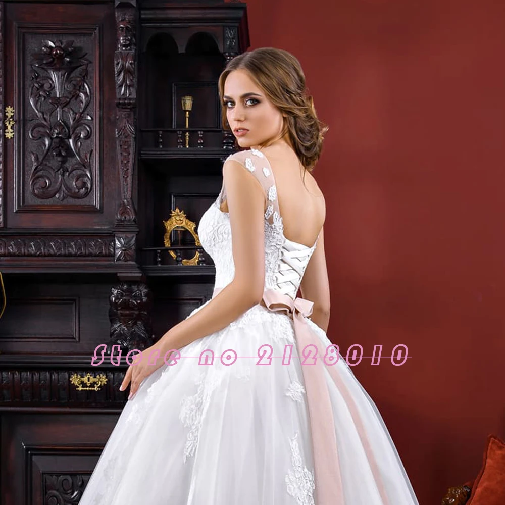 ТРАПЕЦИЕВИДНОЕ свадебное платье принцессы с бисером и поясом Robe Mariage Femme