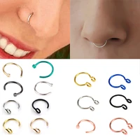 c shaped fake nose ring hoop septum rings lip studs none piercing body stainless steel jewelry