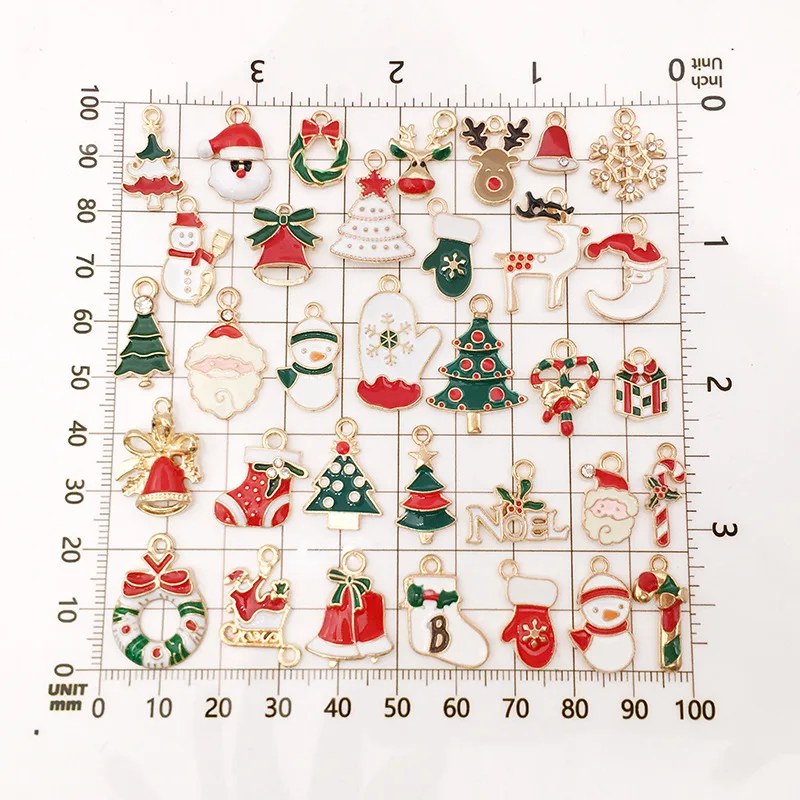 

20pcs/lot New Year Metal Alloy Pendant Drop Christmas Charm Decor Ornaments Hanging Christmas Decorations Room Decor Navidad
