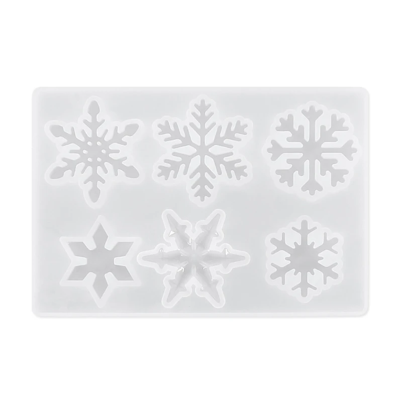 

6-Cavity Snowflake Resin Molds Snowflake Pendant Silicone Casting Molds Epoxy Resin Christmas Decorations Mold Crafts