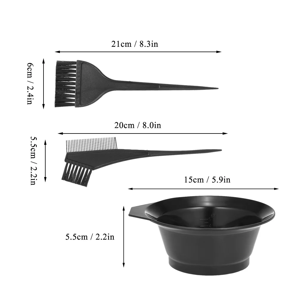 3 шт. набор для окрашивания волос двухсторонний цветной гребень миска краски