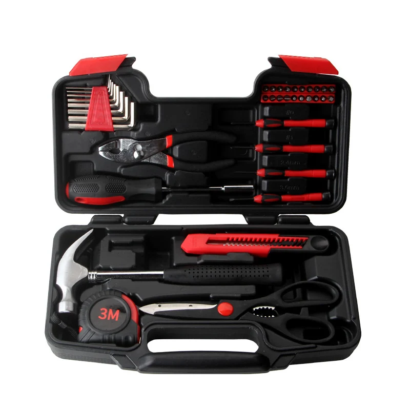

39pcs Portable Hand Tool Set Carbon Steel Household Tool Repair Kit Hardware Tool Case PAK55