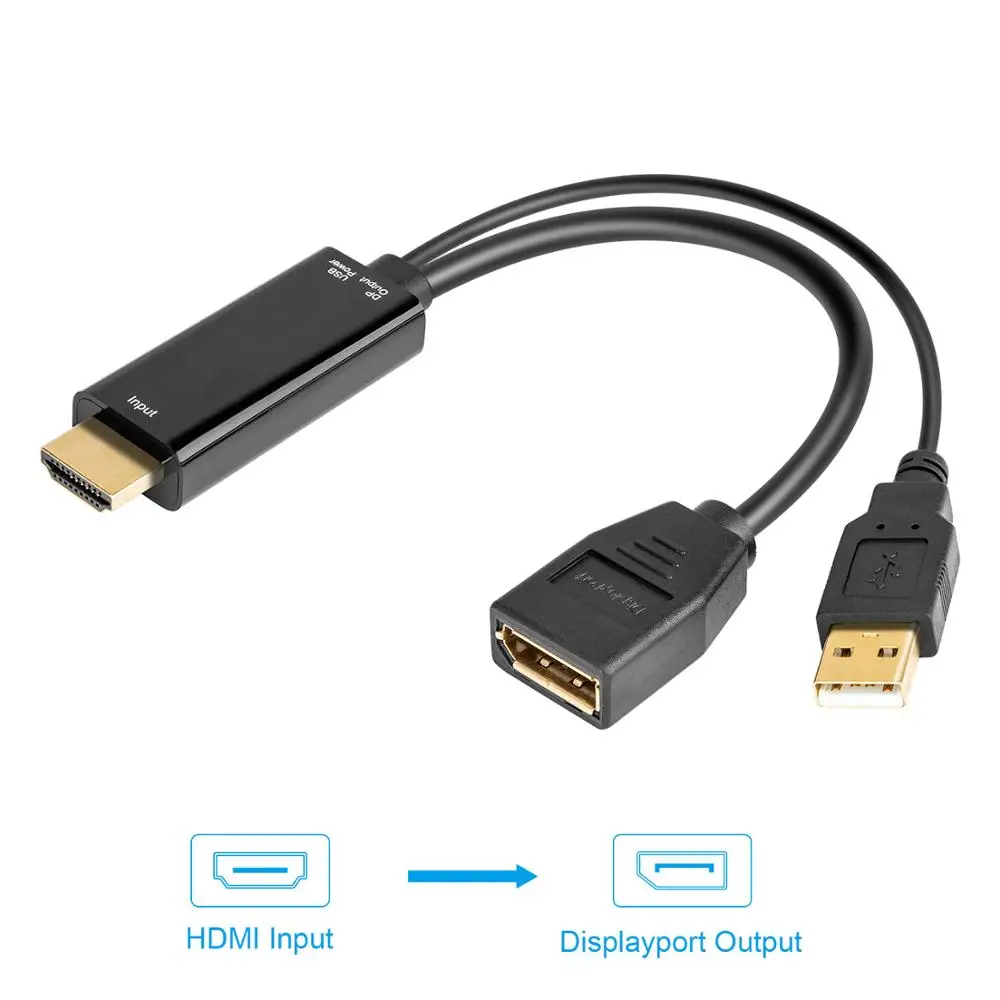 HDMI Удлинительный кабель 3840x2160 UHD 4K HDMI1.4 Мужской к DisplayPort Женский Кабель-адаптер с
