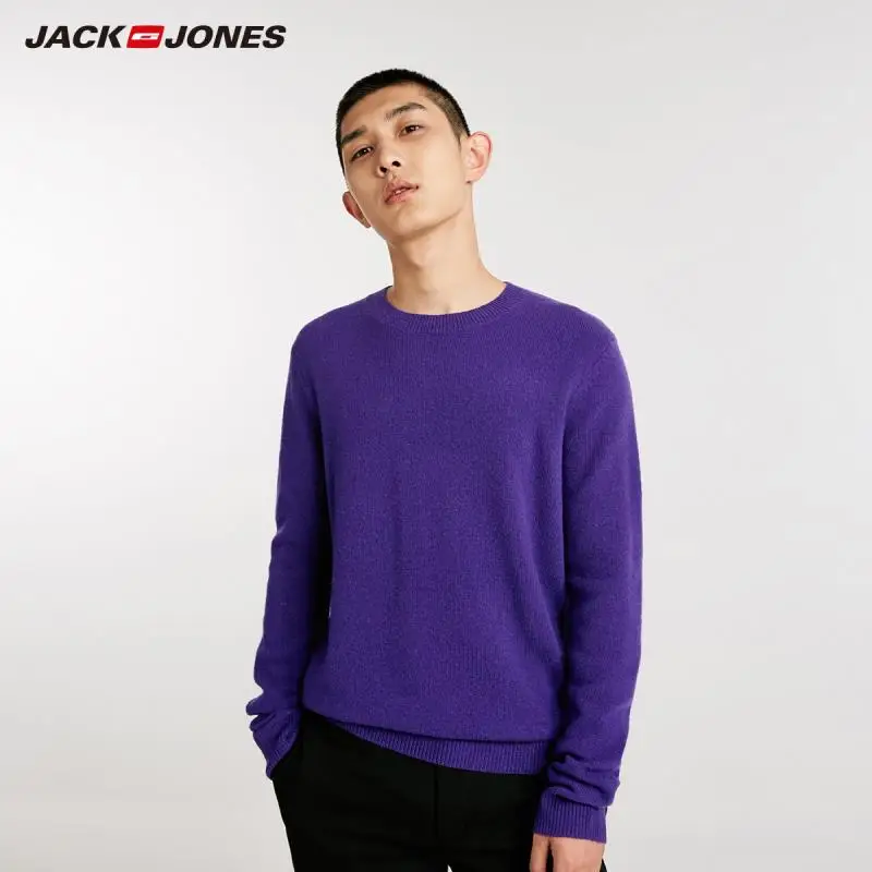 JackJones мужской однотонный шерстяной свитер пуловер Топ Мужская одежда 218424507