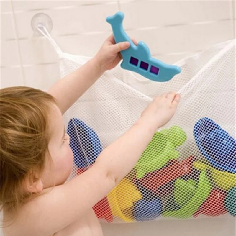 

Складная детская Сетчатая Сумка для хранения в ванной, Детская сетчатая корзина на присоске, прочный дорожный органайзер для игрушек