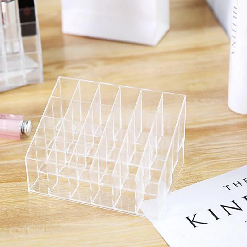 Прозрачная коробка для хранения помады 24 Сетки прозрачная подставка косметики