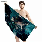 Полотенце из микрофибры Upetstory, японское аниме Demon Slayer Kimetsu no Yaiba Kamado Tanjirou, с принтом, для ванной, Пляжное, для взрослых