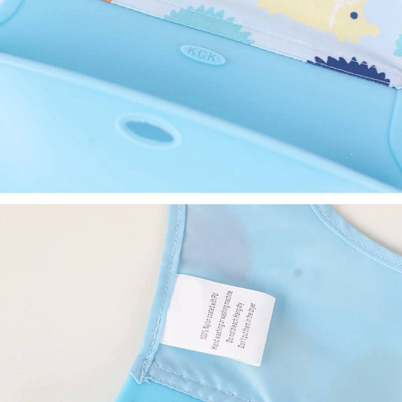 

2021 Cartoon Waterproof Children Eat Pockets Baby Silicone Bibs Baby Food Meal Pocket Baby Cute Cartoon Lunch Bibs