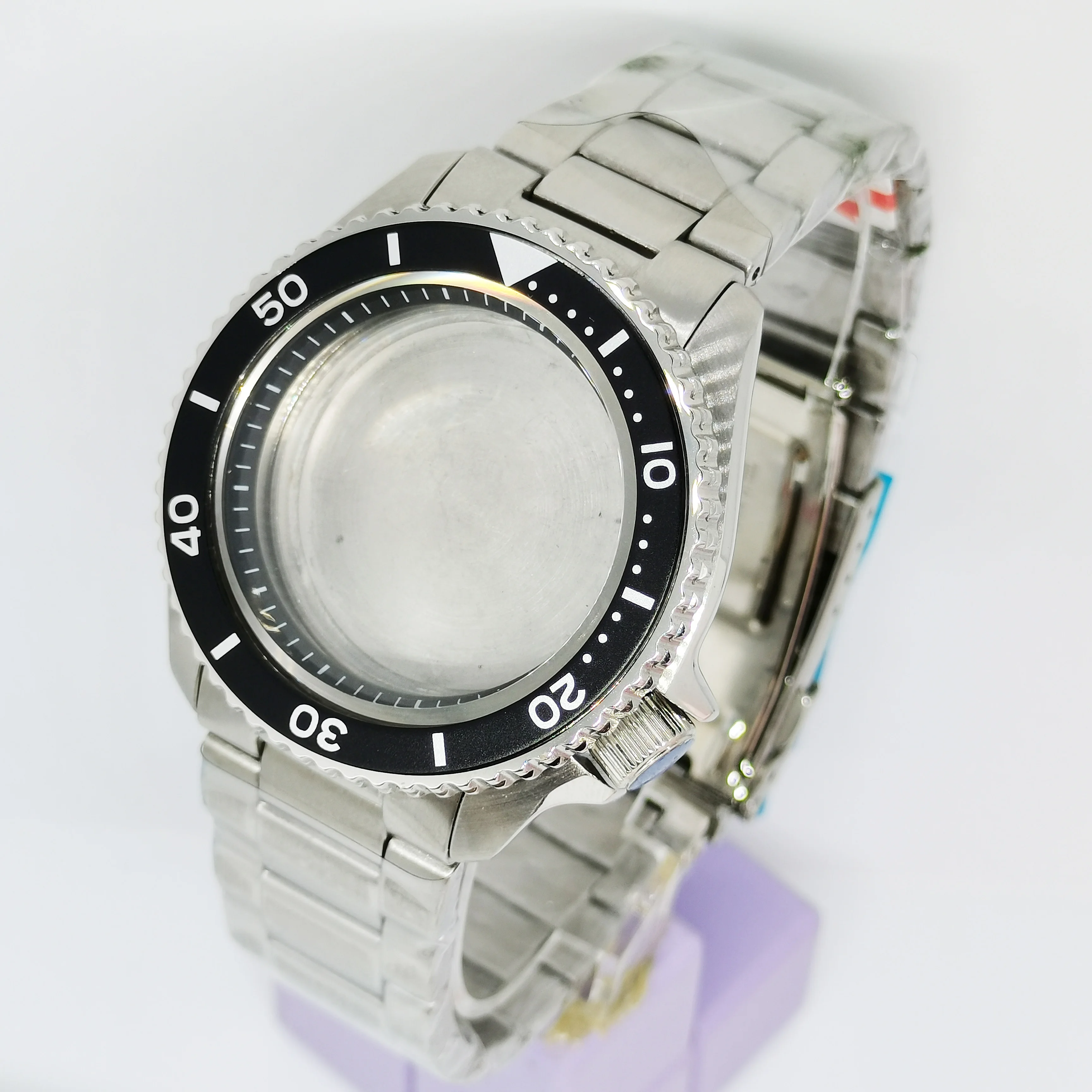 

New 42MM Cases 316 Stainless Steel Belt Sapphire Glass Aluminum Bezel Date 4H Fit NH35 36 Automatic Movement