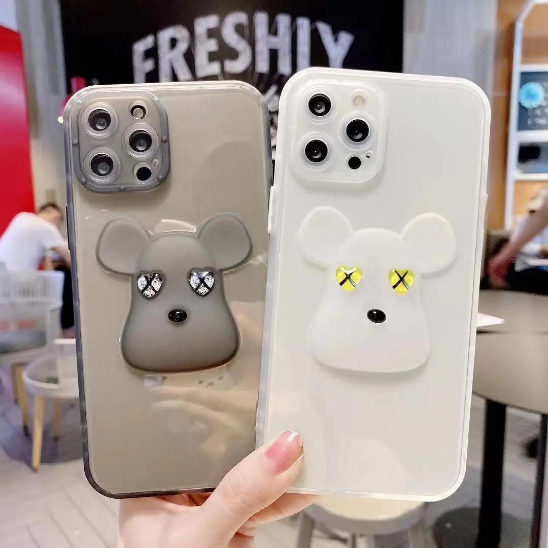 

Fashion Bear Luminous Eyes Phone Case for IPhone 11 12 Pro Max Mini SE 2020 6 6S 7 8 Plus XS X XR Design Soft Silicone Cover