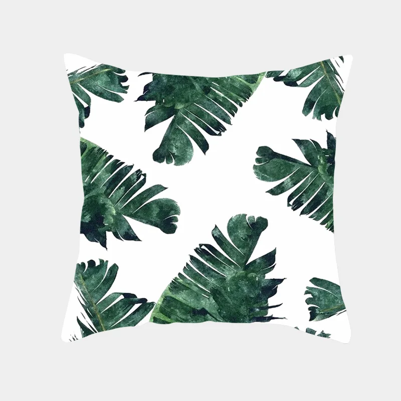 

Plant Single-sided Pillow Interior Decoration Cushion Green Leaf Linen Sofa Cushion Cover Bedroom Pillow Cover Decoration