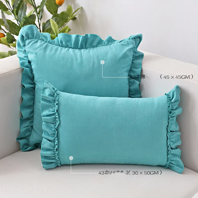 Бархатная плиссированная квадратная наволочка для подушки одноцветная дивана