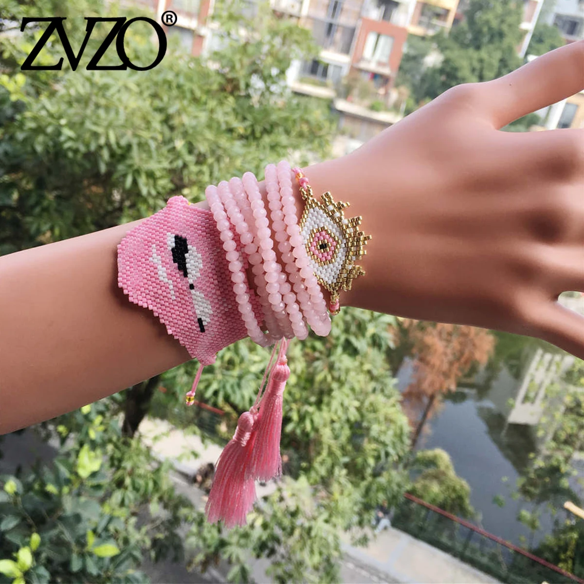 ZVZO MIYUKI браслет ювелирные изделия розовый evil eye сексуальные губы Турецкий Дурной