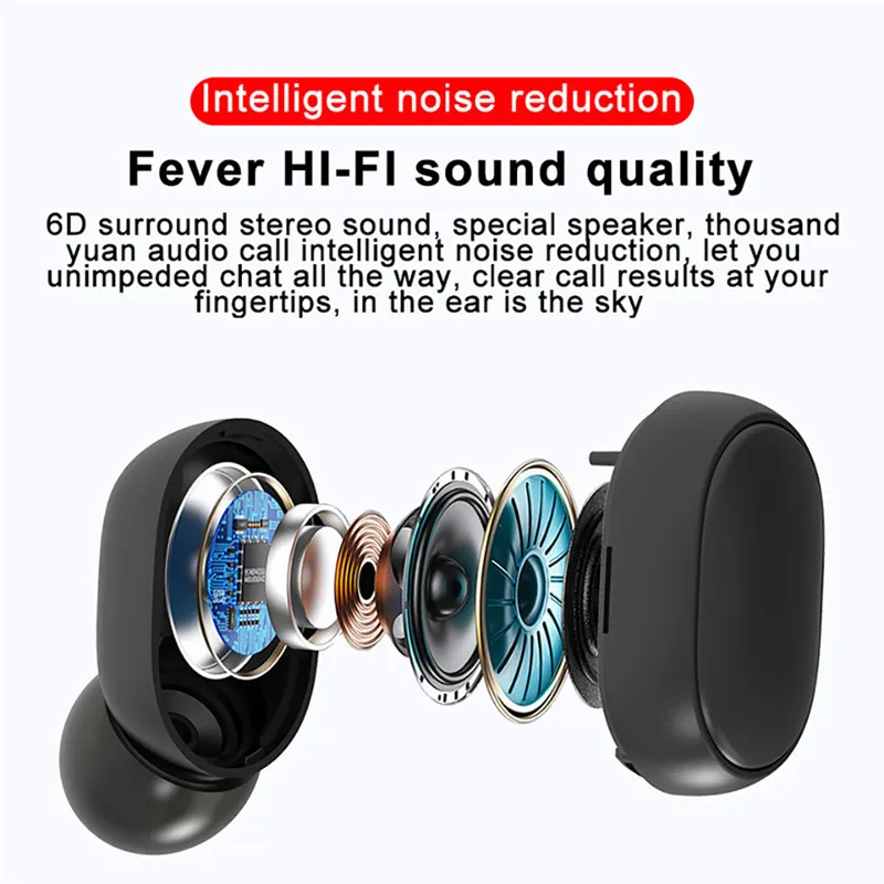 Беспроводные наушники Bluetooth 5 0 гарнитура HIFI мини с сенсорным экраном спортивные