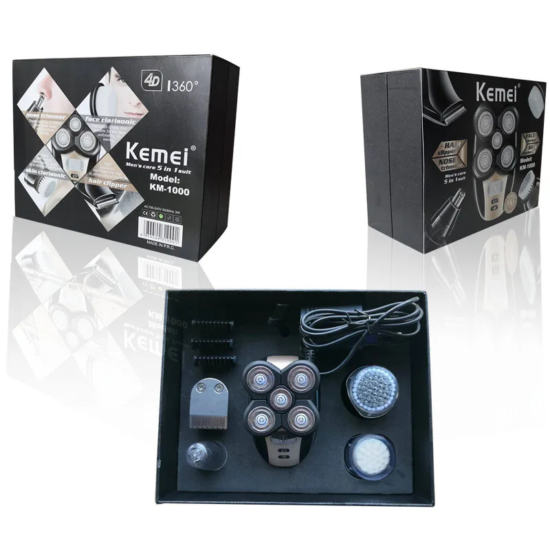 Электробритва Kemei Мужская бритва 5 в 1 многофункциональная перезаряжаемый